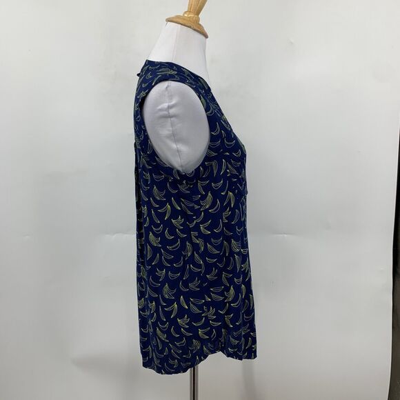 Maeve Blouse Womens 2 Navy Banana Print Sleeveless Button Up Rayon Anthropologie - Picture 4 of 11